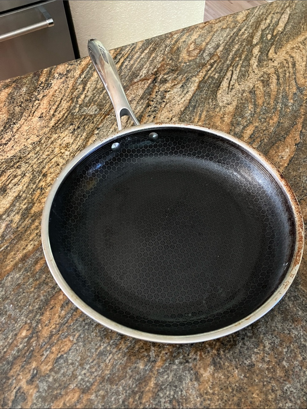 Hexclad Black Nonstick Frying Pan with Stainless Handle